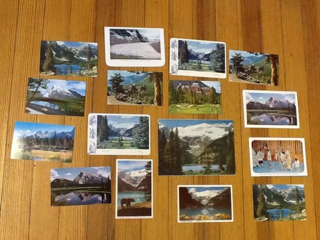 Mid-Century Postcards LOT of Canadian Rockies- 16 in total, w/ 3 F-O c.1950/60s