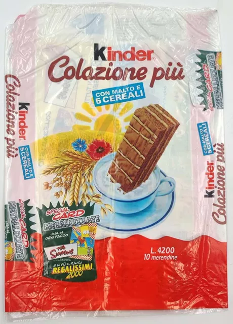 incarto SIMPSONS CARD metalllizzate sorpresine confezione merendine Kinder