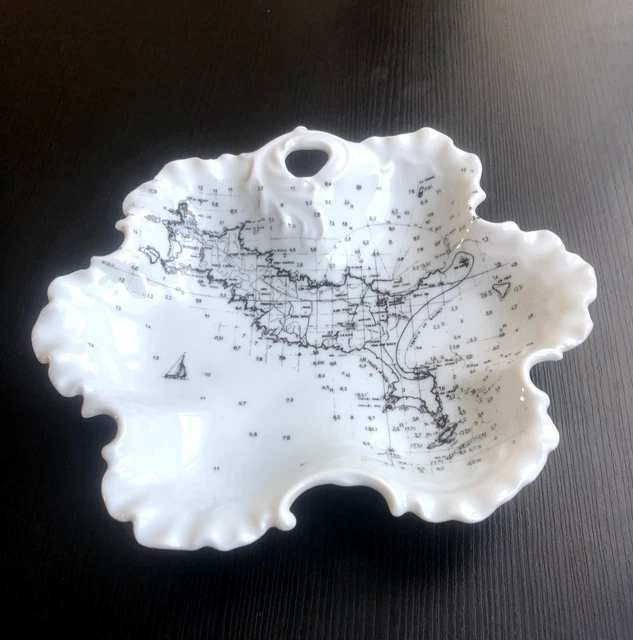 Ancien Vide Poche en porcelaine de Limoges  Ile d'Houat Bretagne Finistère
