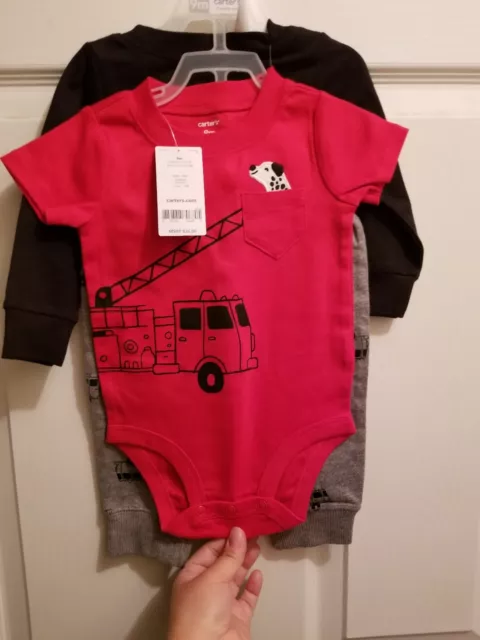 Carters 9 mth garçons ensemble de 3 pièces « petit héros/camion de pompiers »