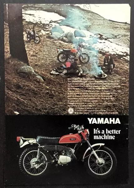 1969 Yamaha 175 Enduro CT-1 Trail Bike Motorcycle original Full page Ad