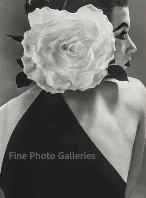 1951  NYC Female Fashion Flower By RICHARD AVEDON Large Format Duotone Photo Art