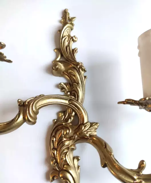 Pair of Wall Lights Gold Neo Classic French Ornate Gilded Lights 2