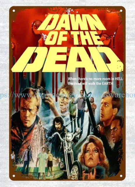 wall art Dawn of the Dead horror movie poster Halloween thriller metal tin sign