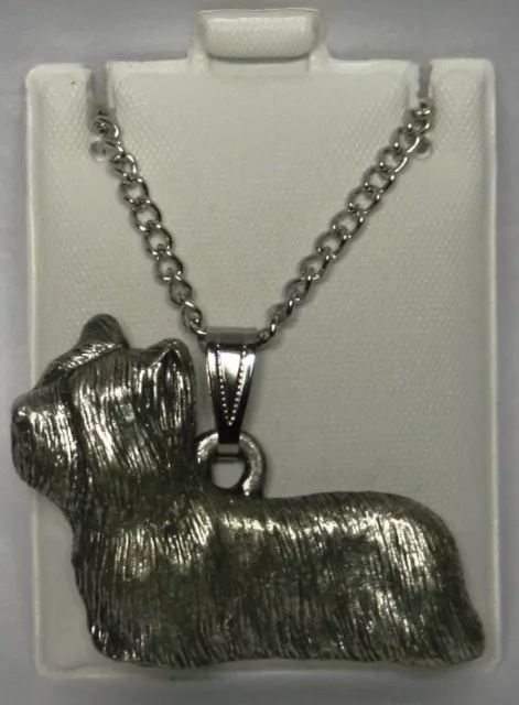 Skye Terrier Dog Harris Fine Pewter Pendant w Chain Necklace USA Made