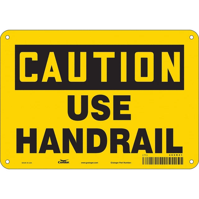 CONDOR 469R41 Safety Sign,7 inx10 in,Polyethylene