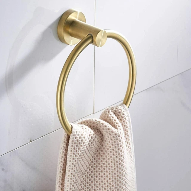 Stylish and Minimalist Stainless Steel Golden Finish Bathroom Towel Ring