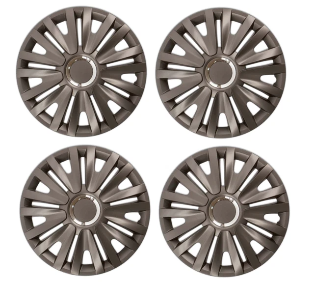 Vauxhall Corsa Finiture Coprimozzo Coprimozzo In Plastica Set Completo 4 Grafite 15 Pollici
