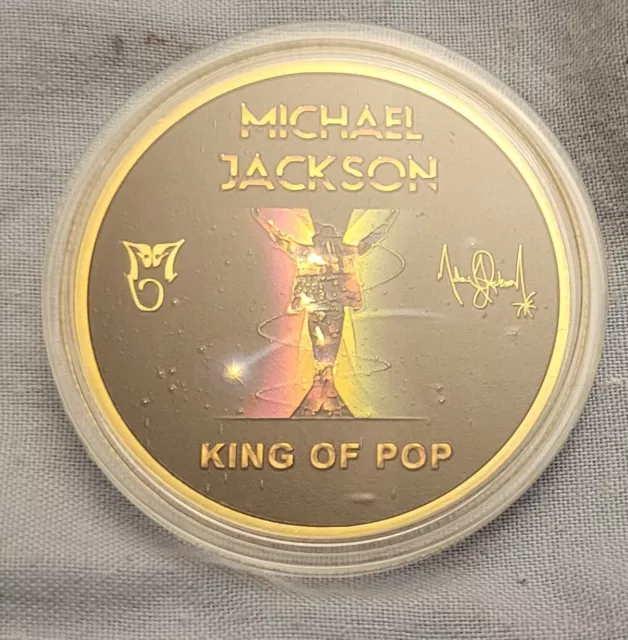 Michael Jackson Elvis Presley Goldmünze signiert Americana Sänger Pop Rockstar 3