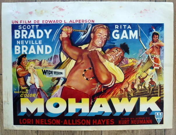 belgian poster western MOHAWK, SCOTT BRADY, NEVILLE BRAND, indiens