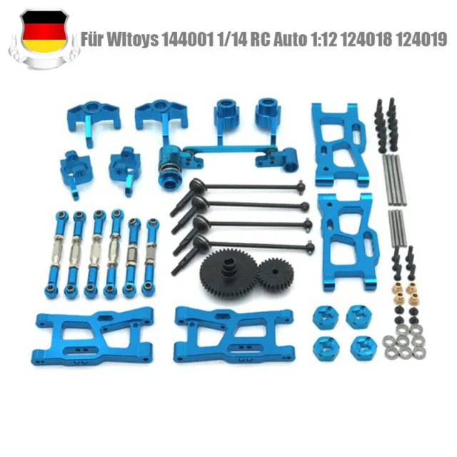 DE Vollmetall-Upgrade-Kit für Wltoys 144001 1/14 RC Car 1:12 124018 124019 Blau