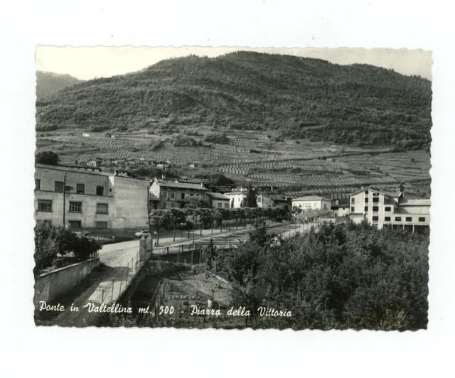 Ponte in Valtellina Piazza Vittoria Auto Fiat 500 Cartolina Viaggiata 1974