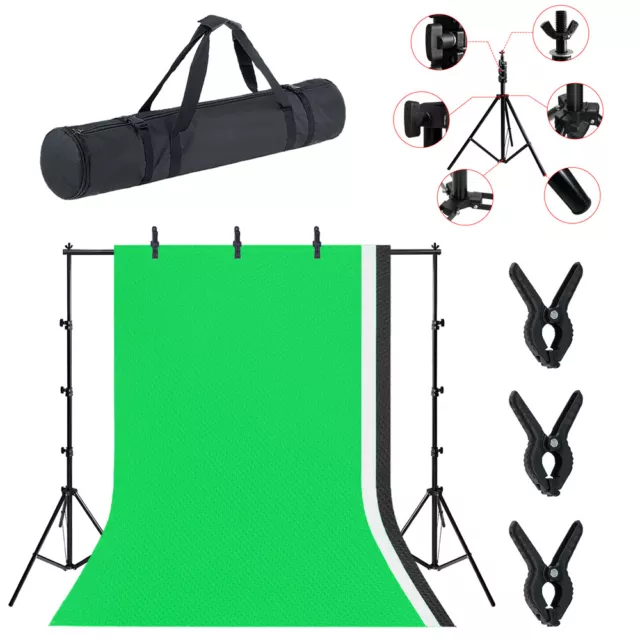 2,6m x 3m Hintergrund Teleskop Fotostudio Hintergrundsystem Komplettset Stativ @