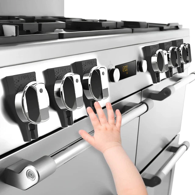 Gas Stove Baby Proof Knobs Locks (6 Pack), Aukfa Child Proofing Oven Knob Lock –