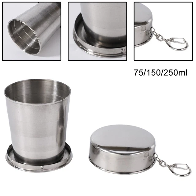 Tasse de camping pliante premium en acier inoxydable mat��riau pour boisson hygi