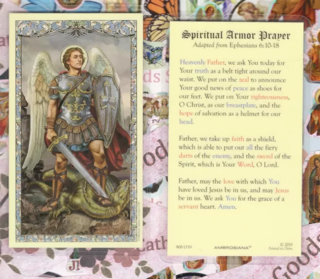 San St.Michael - Spirituale Armor Preghiera - Laminato Santo Scheda