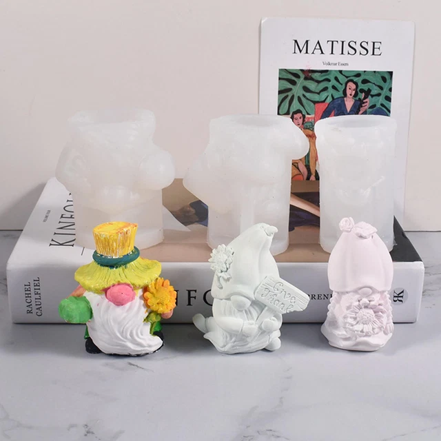 Jabón de silicona 3D gnom sin rostro molde para velas elfo de Navidad enano hazlo tú mismo molde de resina