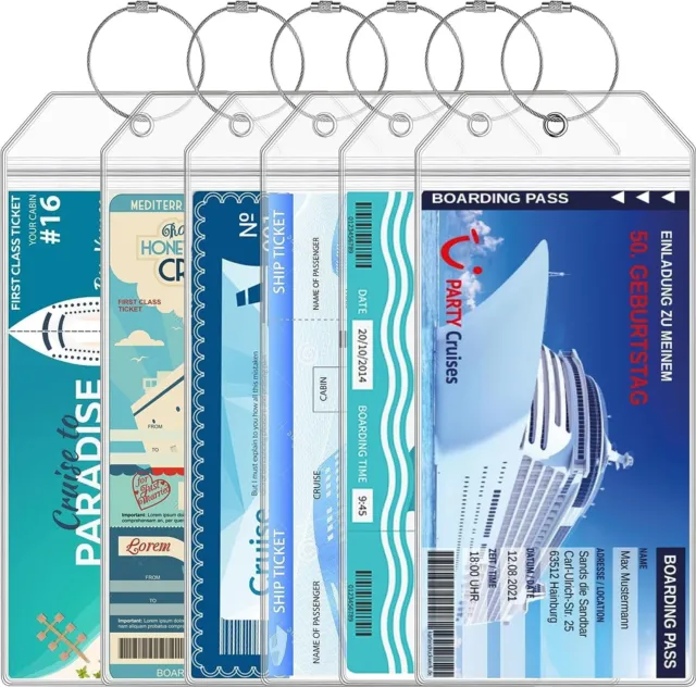 Cruise Ship Essentials 6 Pack Luggage Tag for NCL Princess Carnival Cruise