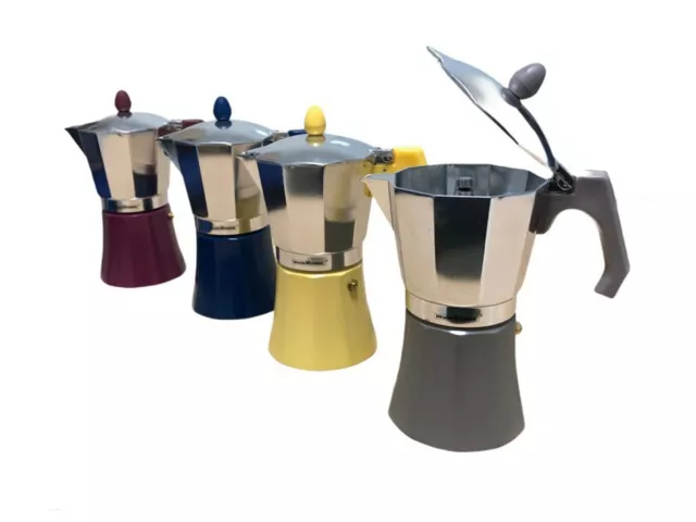 Cafetière Couleur MOKA 6 Tasses Machine Du Café Aluminium pour Expresso