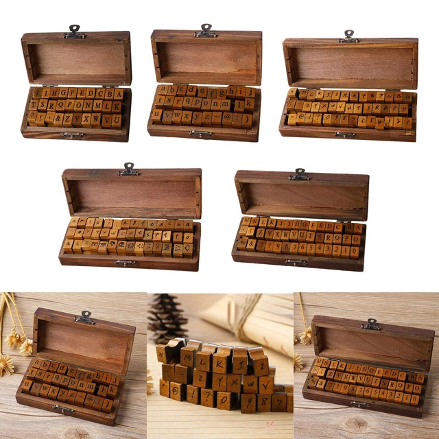 Stempel aus Holz zum Basteln, Alphabet, Buchstaben, Kartenherstellung,