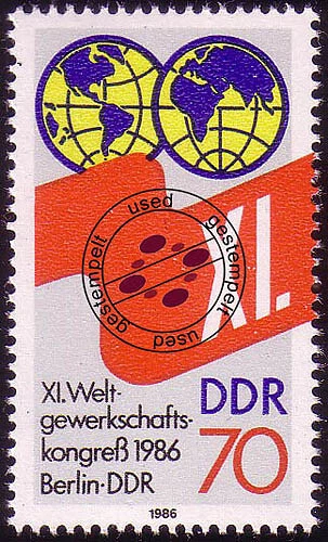 3049 Weltgewerkschaftskongreß O gestempelt