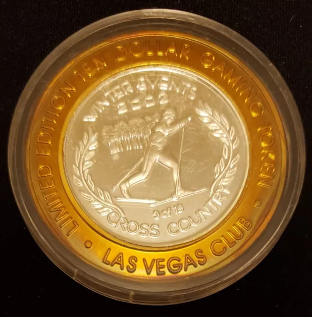 Las Vegas Club Casino $10 Gaming Token Limited Edition/.999 Fine Silver 2002