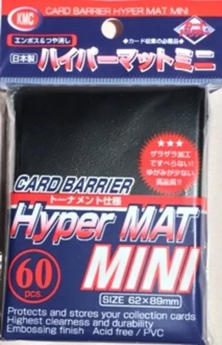 KMC Mini Sized Hyper Matte Black Sleeves 60 CT Brand New