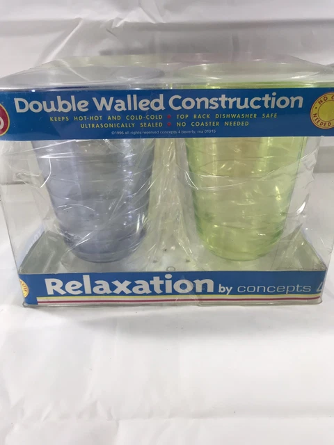 NEW Vintage Relaxation by Concepts 4 Insulated Mugs 16 oz. Multi-Color Brand NIB 2