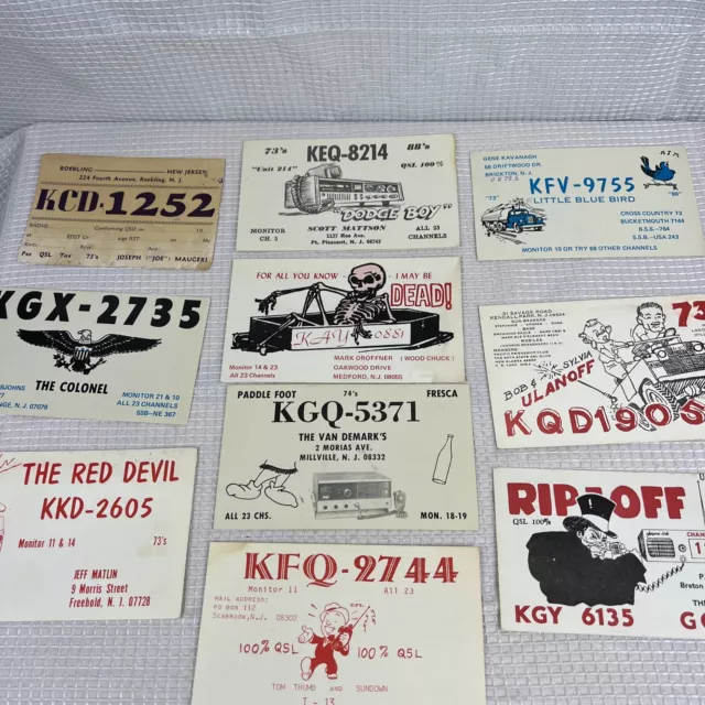 Vintage Qsl Radio Cards Amateur Radio Qsl Cards Lot New Jersey Radio Cards 10 1499 Picclick