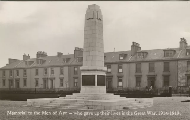 WAR MEMORIAL TO THE MEN OF AYR, GREAT WAR 1914-1919 - Ayrshire Military Postcard