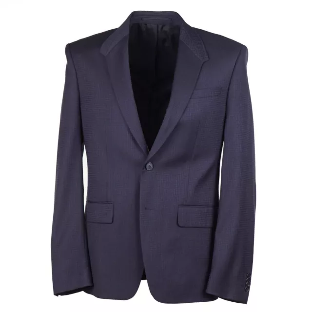 Givenchy Paris Midnight Blue Subtle Tonal Check Wool Suit 40R (Eu 50) NWOT