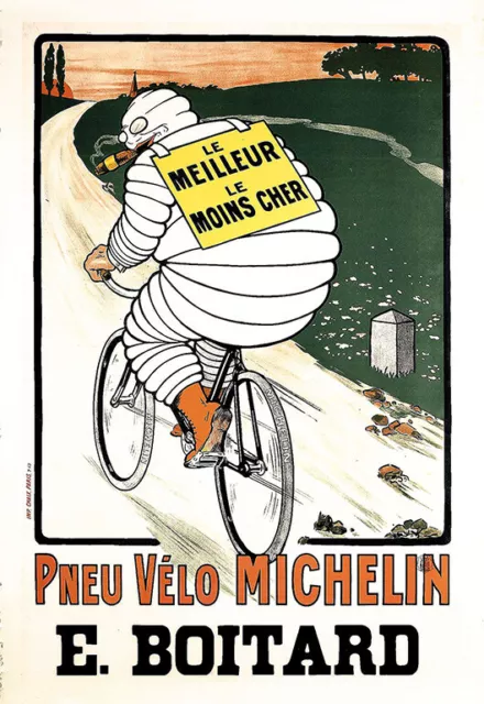 1910s French Michelin Man Tyres Tires tire tyre Auto Car Deco Poster Print