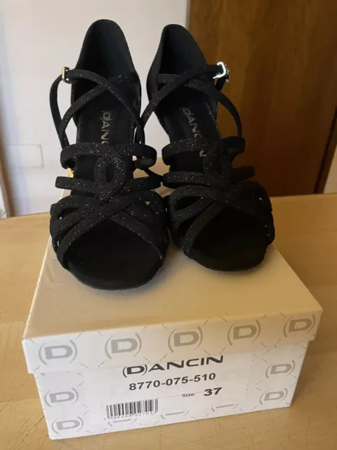 Scarpe da ballo latino americano salsa tango liscio bachata donna n.37 tacco 7,5