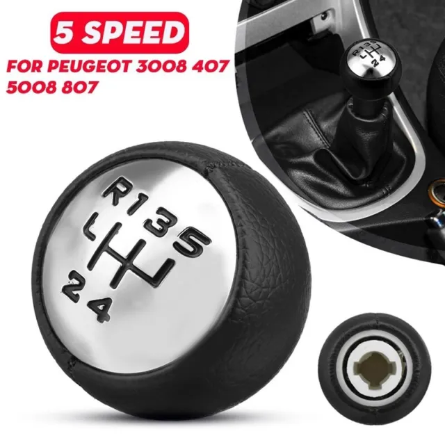 Spurtar Gear Knob 5 Speed – Car Gear Stick Knob for Peugeot 206 207 307 308  407 Citroen Picasso Saxo Xsara Elysee with Gear Knob Adapter – ABS