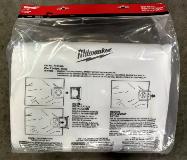 Milwaukee 49-90-1999 Fleece Dust Bags 12 Gallon -5Pk