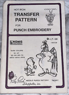 Pretty Punch Hot Iron Looney Tunes Patrón de Transferencia Raro Foghorn Leghorn