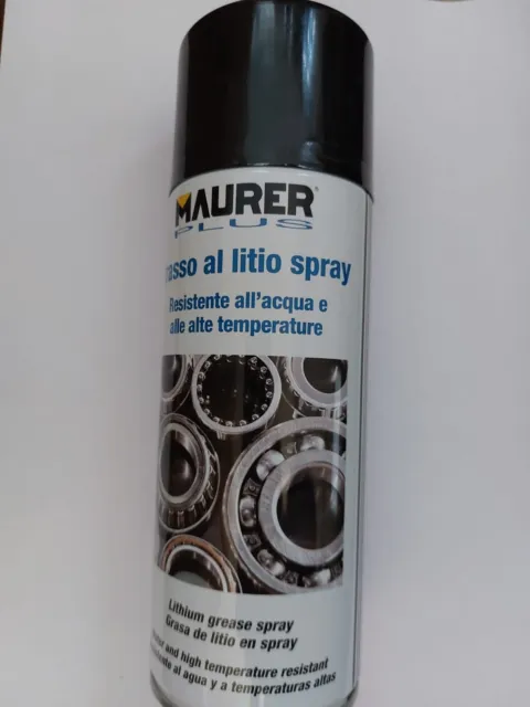 Grasso Litio Spray 400Ml Multiuso Maurer Lubrificante Idrorepellente Ingranaggi