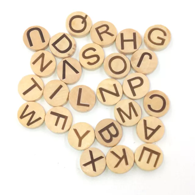 Alphabet Slice Wood Slices Round 26 Letters Crafts Wooden Wheel