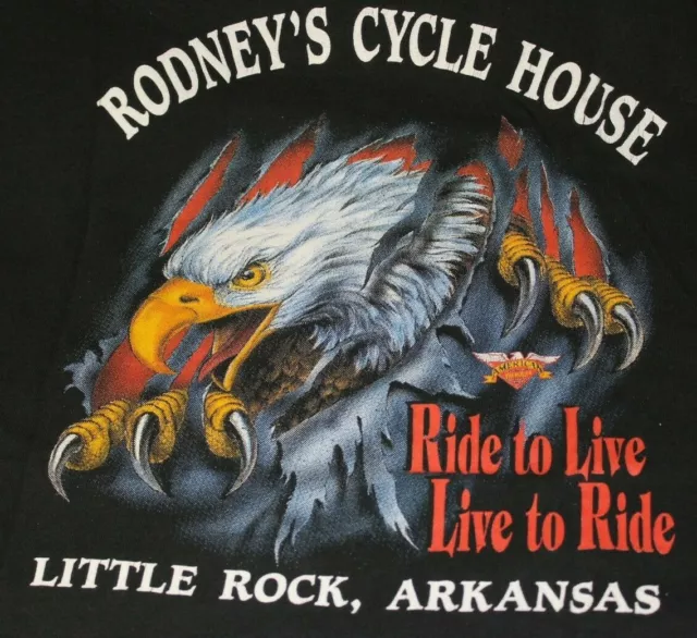 Harley Davidson 3D emblème 1995 American Heritage Rodney's Cycle House chemise XL 2