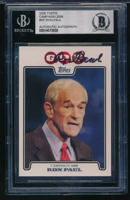2008 Topps Campaign 2008 Ron Paul #C08-RP signed auto BAS BECKETT Legend