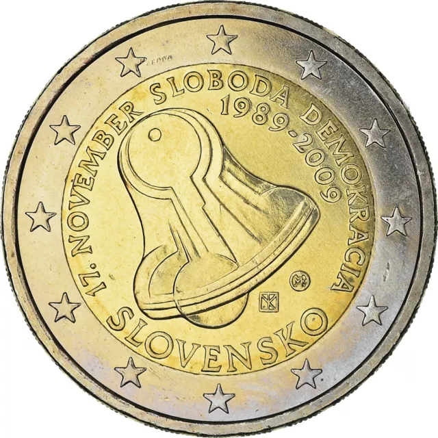 [#372995] Slowakei, 2 Euro, Freedom, 2009, Kremnica, UNZ, Bi-Metallic, KM:107