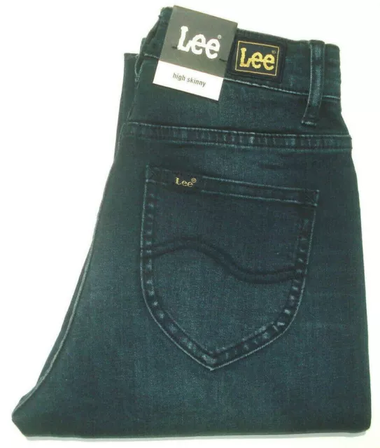 Lee BNWT Womens Size 7 Measured W23 X L34 Hi Skinny Blu Shadow Denim Jeans
