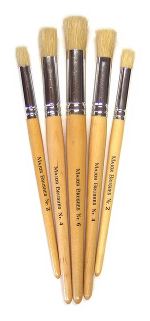 Rcniso 4 Pièces Pochoir éponge Ronde Mousse Pinceaux Manche en Bois Pochoir éponge Mousse Brosse Meubles Artisanat Art Peinture Outil