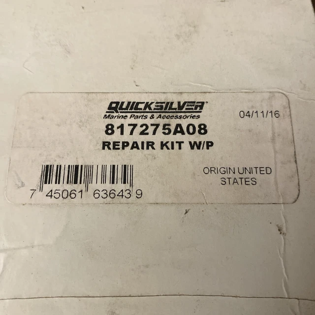 QUICKSILVER WATER PUMP Repair Kit 817275A08 Water Pump Upper Repair Kit