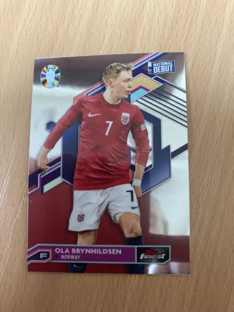 Topps Finest Euro 2024 Trading Card Ola Brynhildsen Norway National Debut