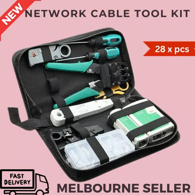 Analyzer Network Cable Tool Kit LAN Crimper Down Wire Stripper Cat5 6 RJ45 BAG