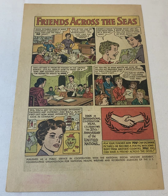 1965 Cartoon PSA Ad Pagina ~ 20TH Anniversario Di Il United Nazioni