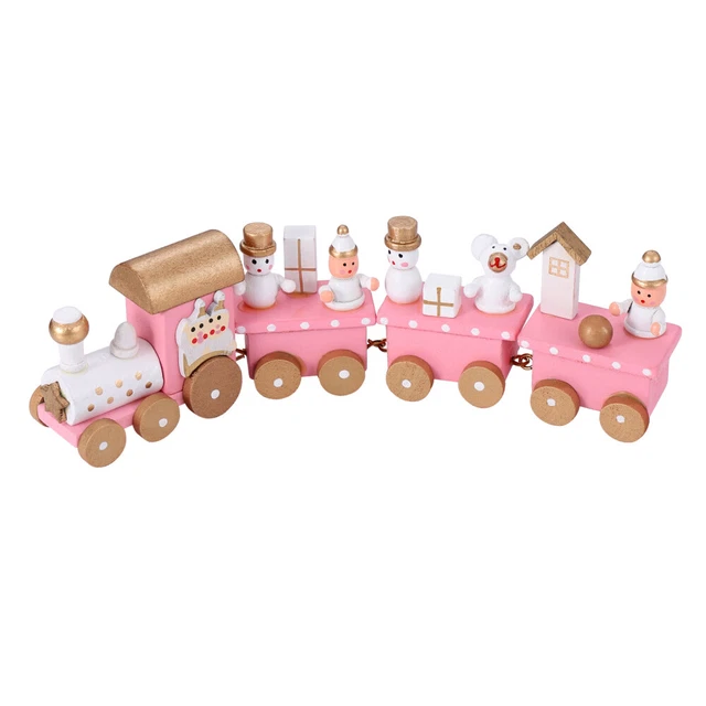 Costumes Pour Enfants Train En Bois Jouet Pour Enfants Décorations Roses Nacré