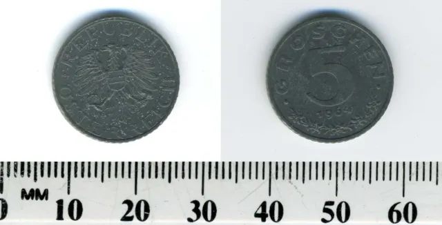 Austria 1964 - 5 Groschen Zinc Coin - Imperial Eagle with Austrian shield - #2 3