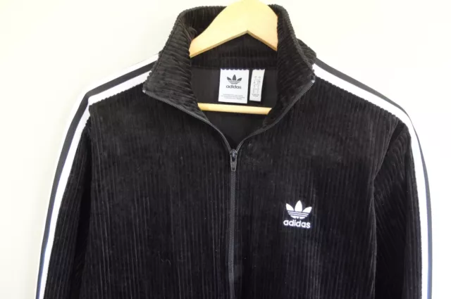 Adidas Originals Corduroy cord track tracksuit jacket S Black trefoil VGC 2020